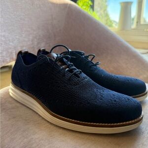 Cole Haan Navy Knit Oxford Shoes
